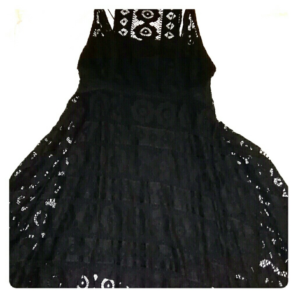 FREE PEOPLE Black Lace Dress